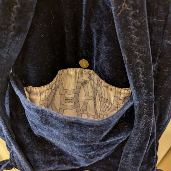 Aimee Kastenberg| Navy Blue Velour Backpack - Picture 7 of 9